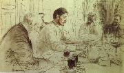 Ilya Repin Repin-s  pencil sketch painting
